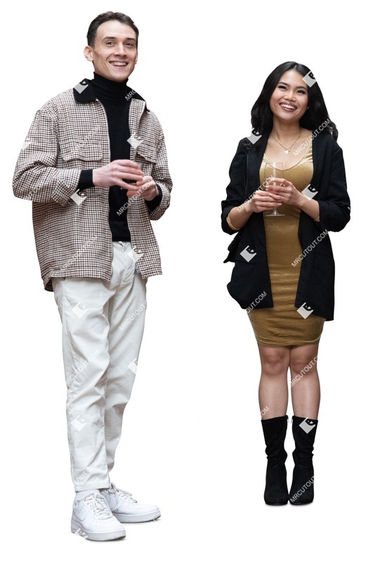 Group of friends drinking wine cut out people (18770)