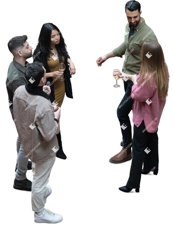 Group of friends drinking wine cut out pictures (16691)