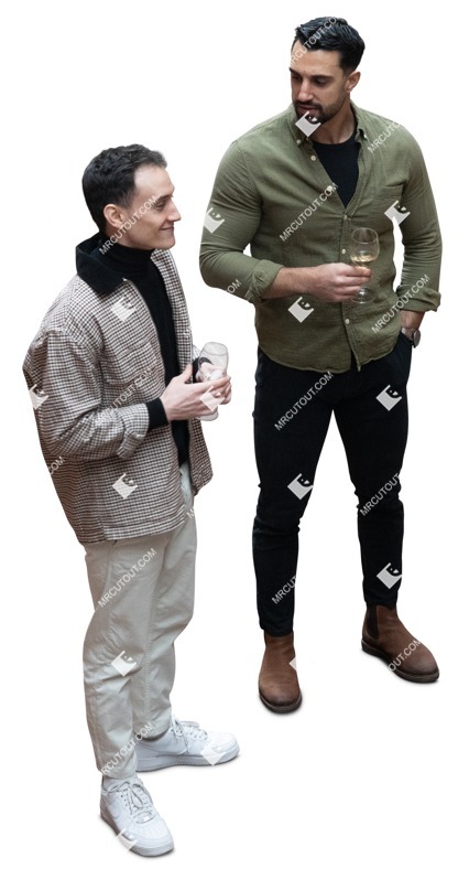Group of friends drinking wine people cutouts (18378)