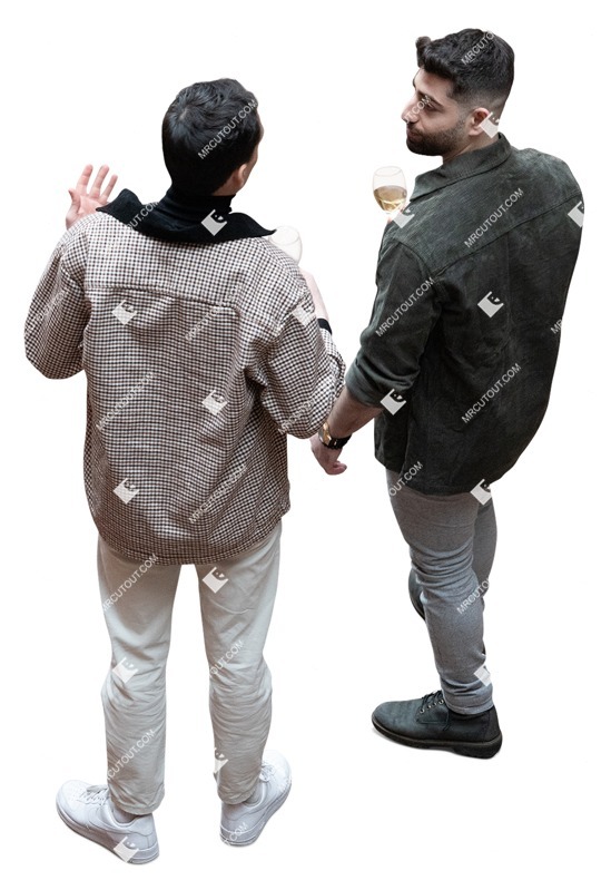 Group of friends drinking wine people cutouts (17353)