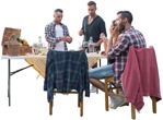 Cut out people - Group Of Friends Eating Seated 0002 | MrCutout.com - miniature