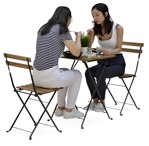 Group of friends eating seated  (8213) - miniature