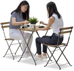 Cut out people - Group Of Friends Eating Seated 0015 | MrCutout.com - miniature