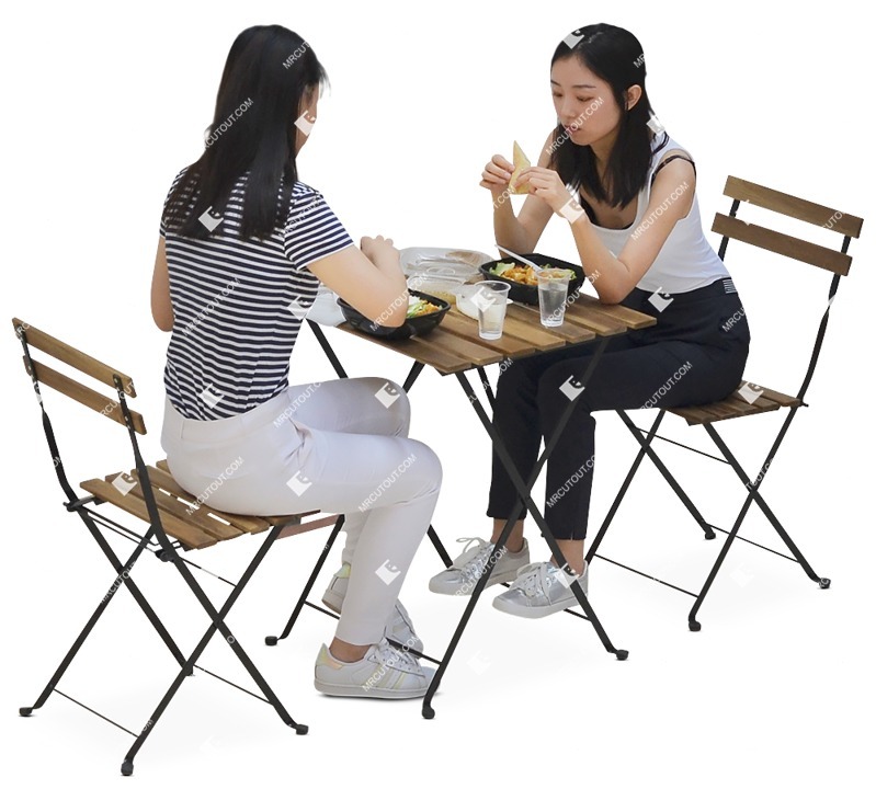 Group of friends eating seated png people (7997)