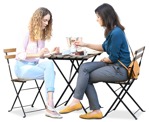 Cut out people - Group Of Friends Eating Seated 0027 | MrCutout.com - miniature