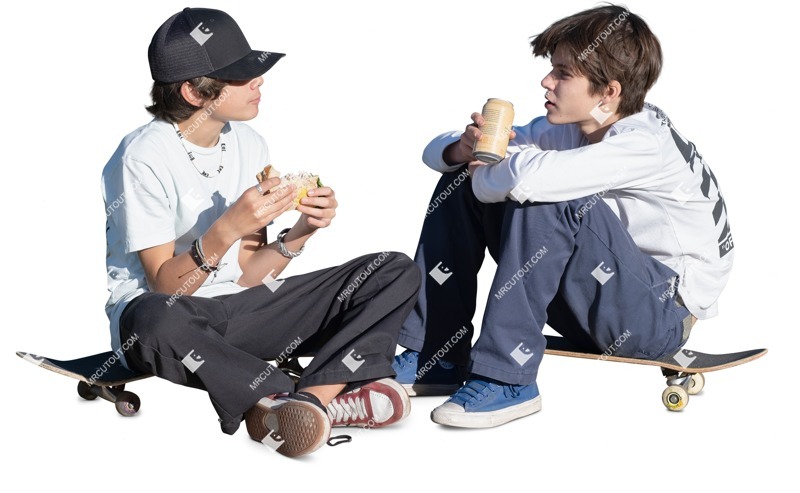 Group of friends eating seated people png (13669)