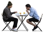 Group of friends eating seated photoshop people (16097) | MrCutout.com - miniature