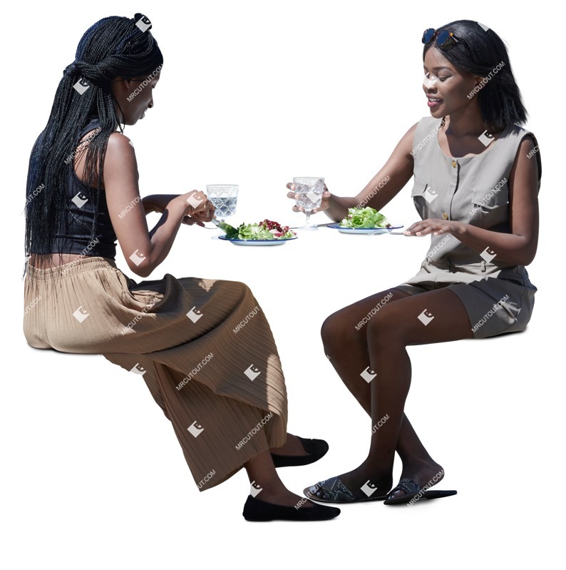 Group of friends eating seated people png (19328)