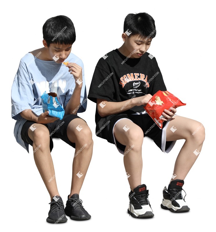 Group of friends eating seated people png (18169)