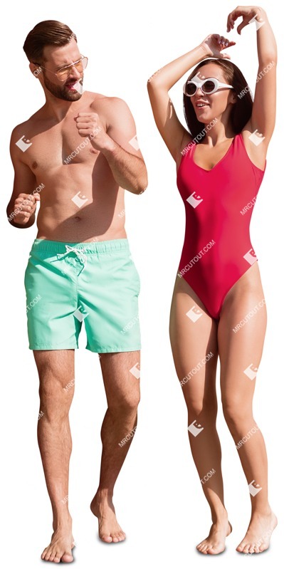 Group of friends in a swimsuit dancing people png (10034)