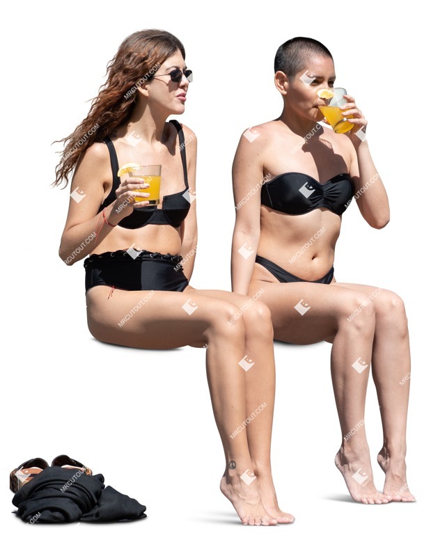 Group of friends in a swimsuit drinking cut out pictures (19352) Group of friends in a swimsuit drinking cut out pictures (19352)