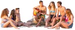 Group of friends in a swimsuit on a party people cutouts (3525) - miniature