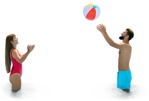 Group of friends in a swimsuit playing people png (13807) - miniature