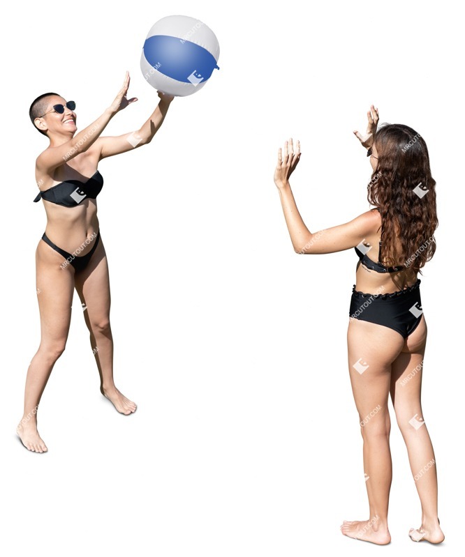 Group of friends in a swimsuit playing people png (17150)