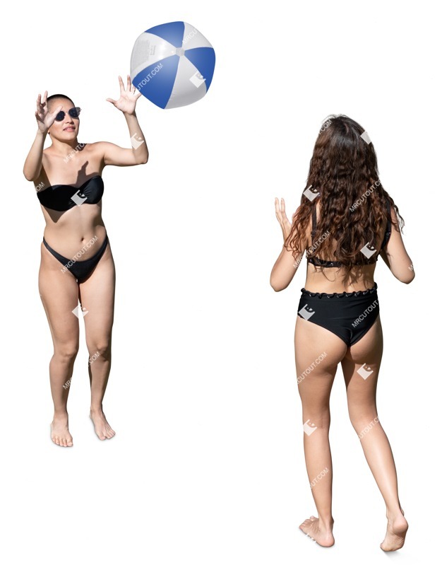 Group of friends in a swimsuit playing people png (17149)