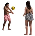 Group of friends in a swimsuit playing volleyball people png (15009) | MrCutout.com - miniature
