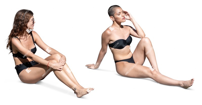 Group of friends in a swimsuit sitting photoshop people (19029)