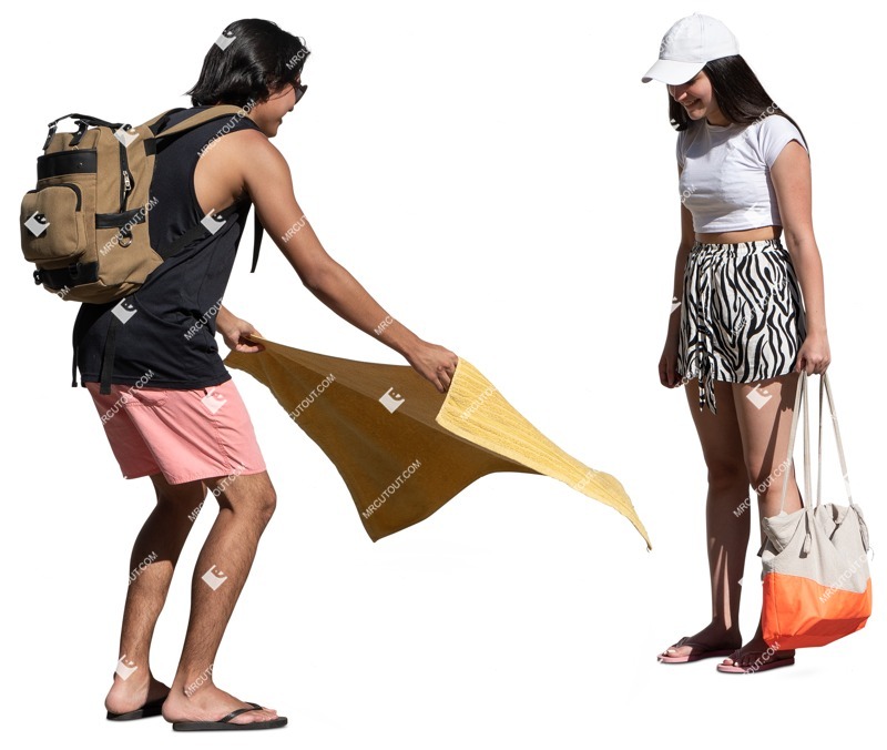 Group of friends in a swimsuit standing person png (14531)
