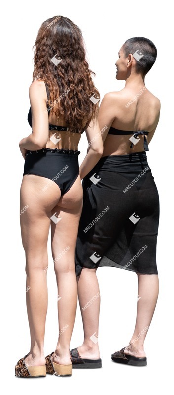 Group of friends in a swimsuit standing cut out people (17430)