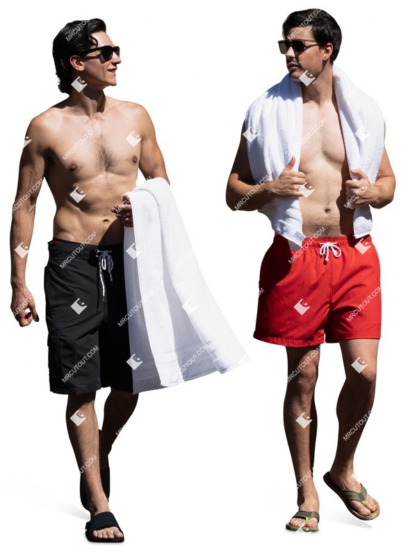 Group of friends in a swimsuit walking person png (16334)