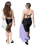 Group of friends in a swimsuit walking cut out people (19355) - miniature