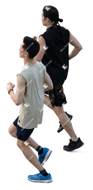 Group of friends jogging cut out pictures (18592)