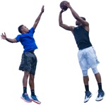 Two people playing basketball African sportsmen  human png - miniature
