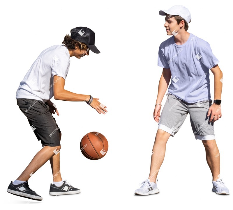 Group of friends playing basketball people cutouts (16535)