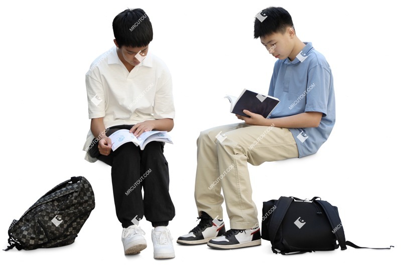 Group of friends reading a book person png (18741)