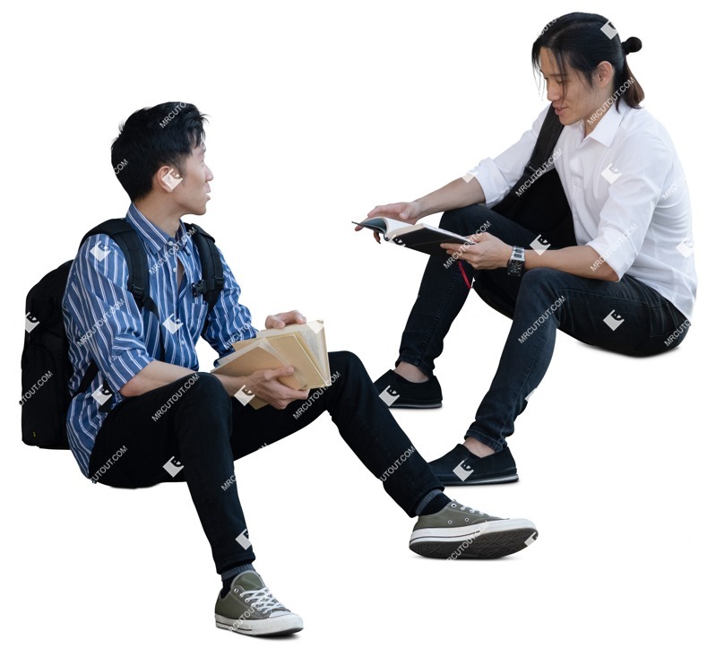 Group of friends reading a book people cutouts (19693) Group of friends reading a book people cutouts (19693)