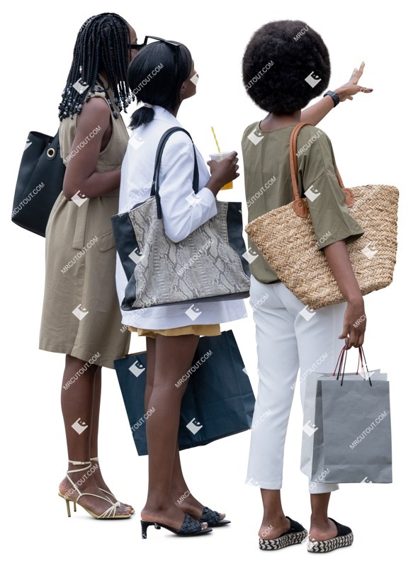 Group of friends shopping cut out people (19807)