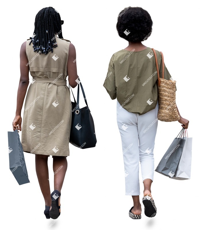 Group of friends shopping people cutouts (19560)