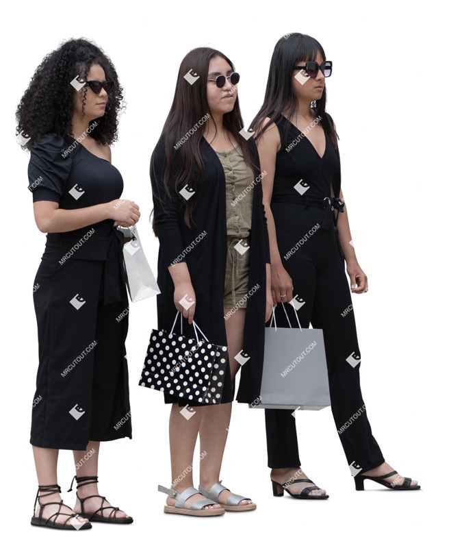 Group of friends shopping png people (17352)