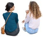 People png two woman sitting on the ground chatting photoshop people - miniature