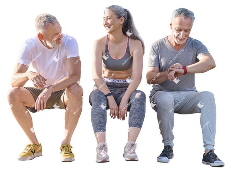 Group of friends sitting people png (12313)