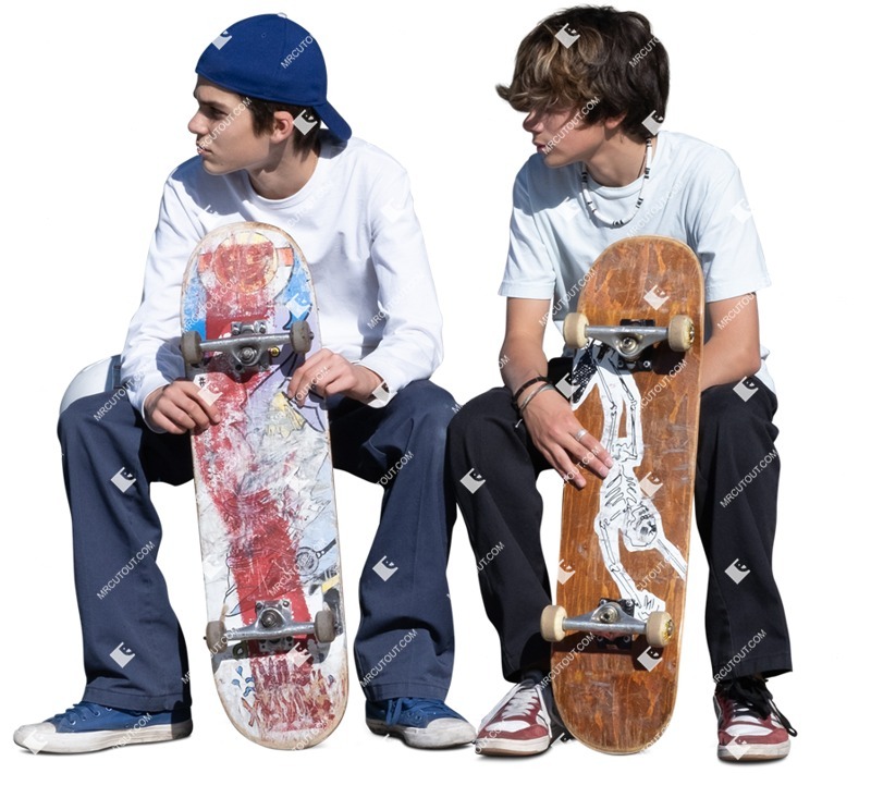 Group of friends sitting cut out pictures (14461)