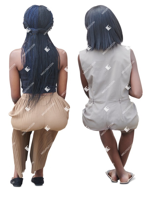 Group of friends sitting cut out people (19936)