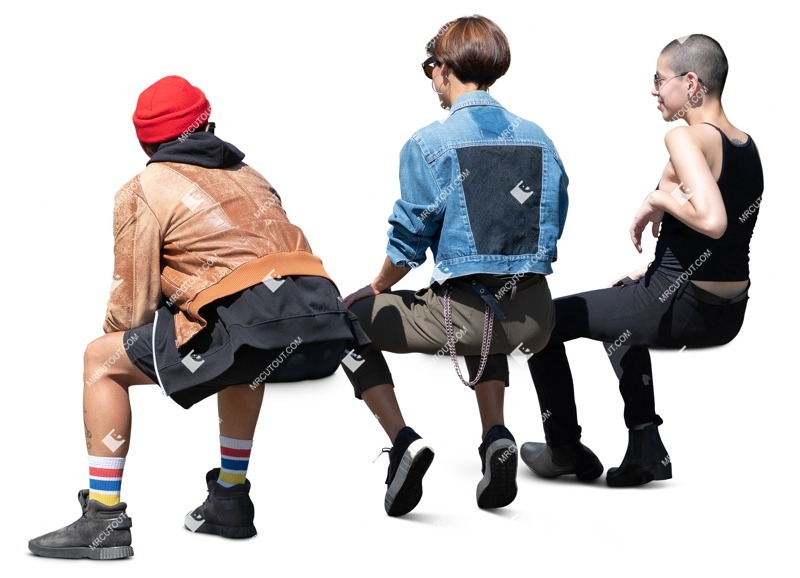 Group of friends sitting photoshop people (18779)