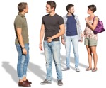 Cut out people - Group Of Friends Standing 0013 | MrCutout.com - miniature