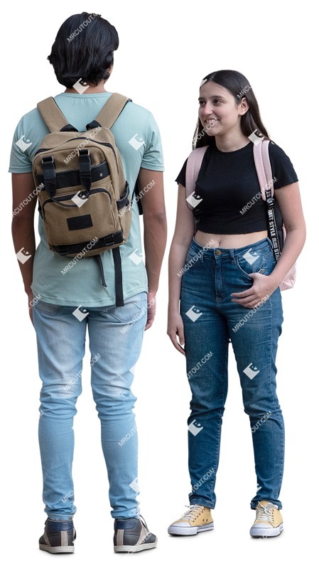 Group of friends standing cut out people (14537)