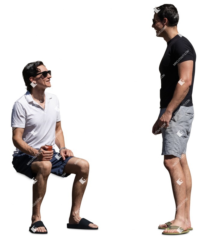 Group of friends standing and sitting people png (16587)