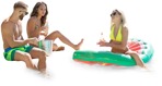 Group of friends swimming  (5380) - miniature