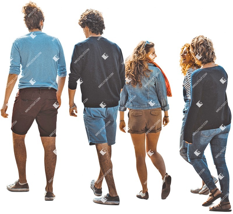 Group of friends walking cut out pictures (5605)