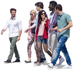 Photoshop people group of friends walking on a sunny summer day  | MrCutout.com - miniature