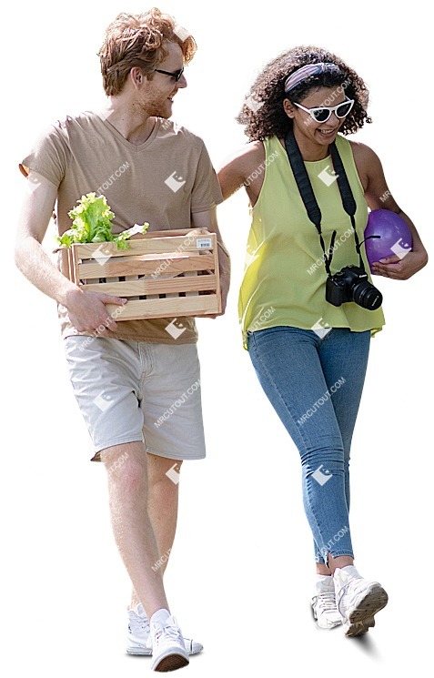 Group of friends walking cut out people (9083)