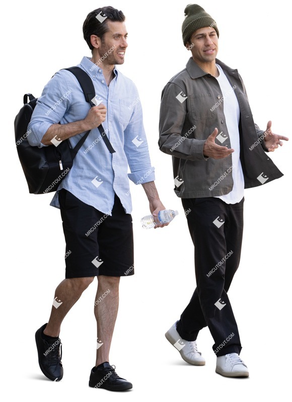Group of friends walking people cutouts (15705)