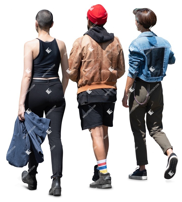 Group of friends walking people png (18359)