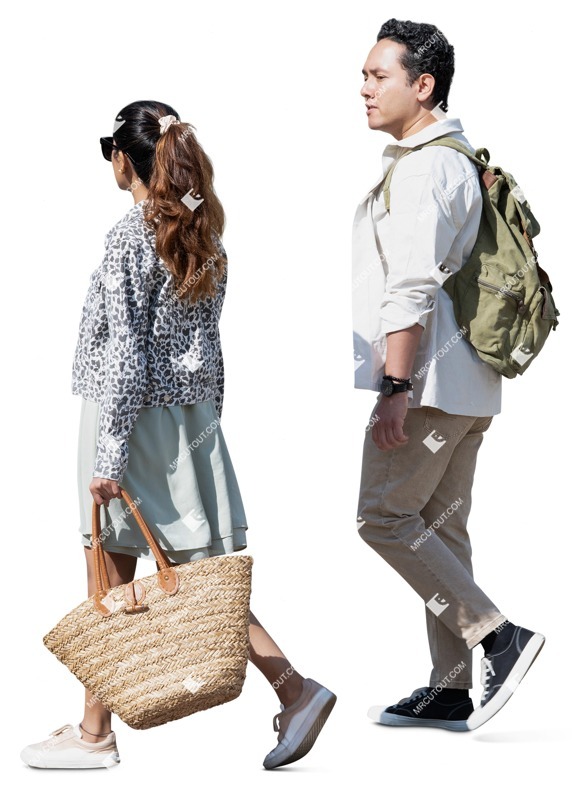 Group of friends walking cut out people (19706)