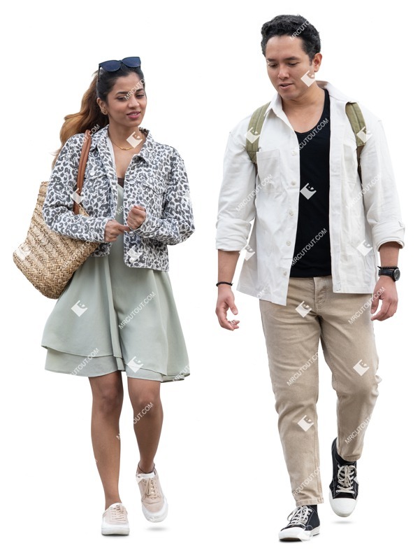 Group of friends walking cut out people (17264)