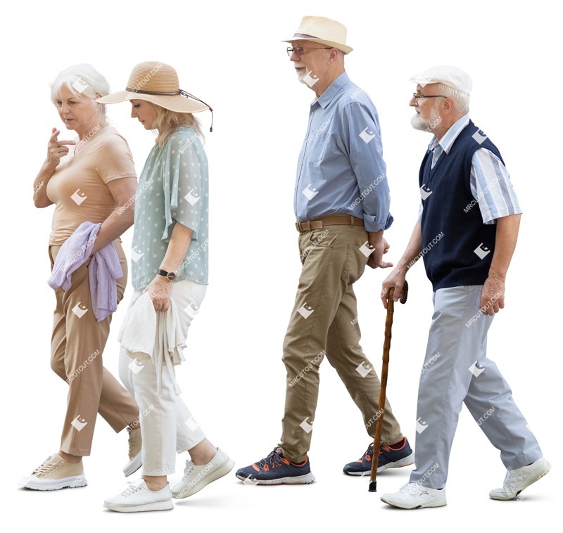 Group of friends walking entourage people (18286)